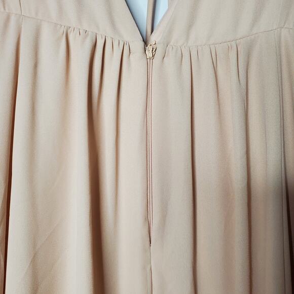 MuMu dress pastel pink feminine flowing dress bridesmaid formal dress cream L - Picture 6 of 10